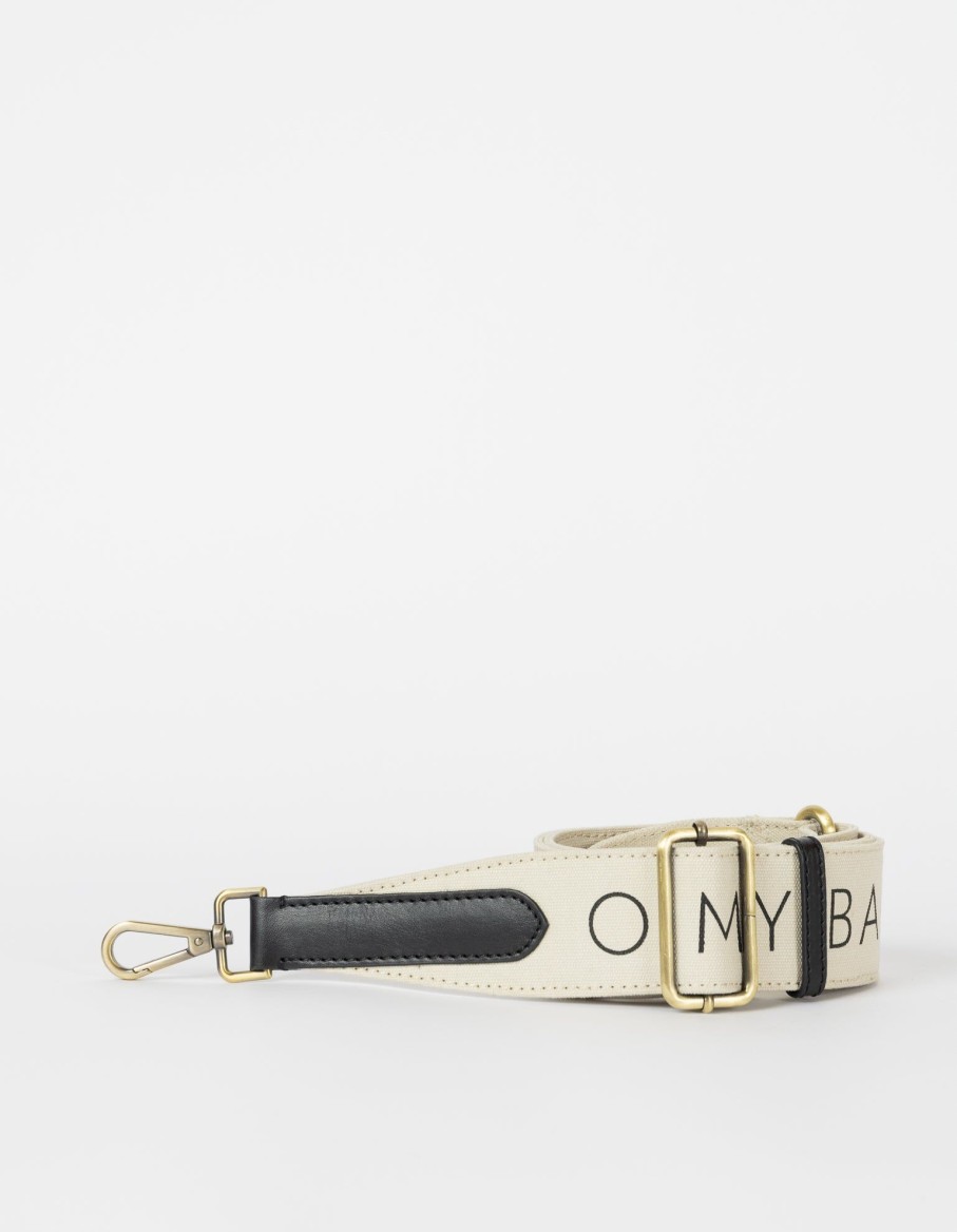 O My Bag Canvas Logo Strap-White/Black Classic Leather | Crossbody Bags